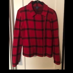 Like New Chaps Red Plaid Cotton Jacket top.